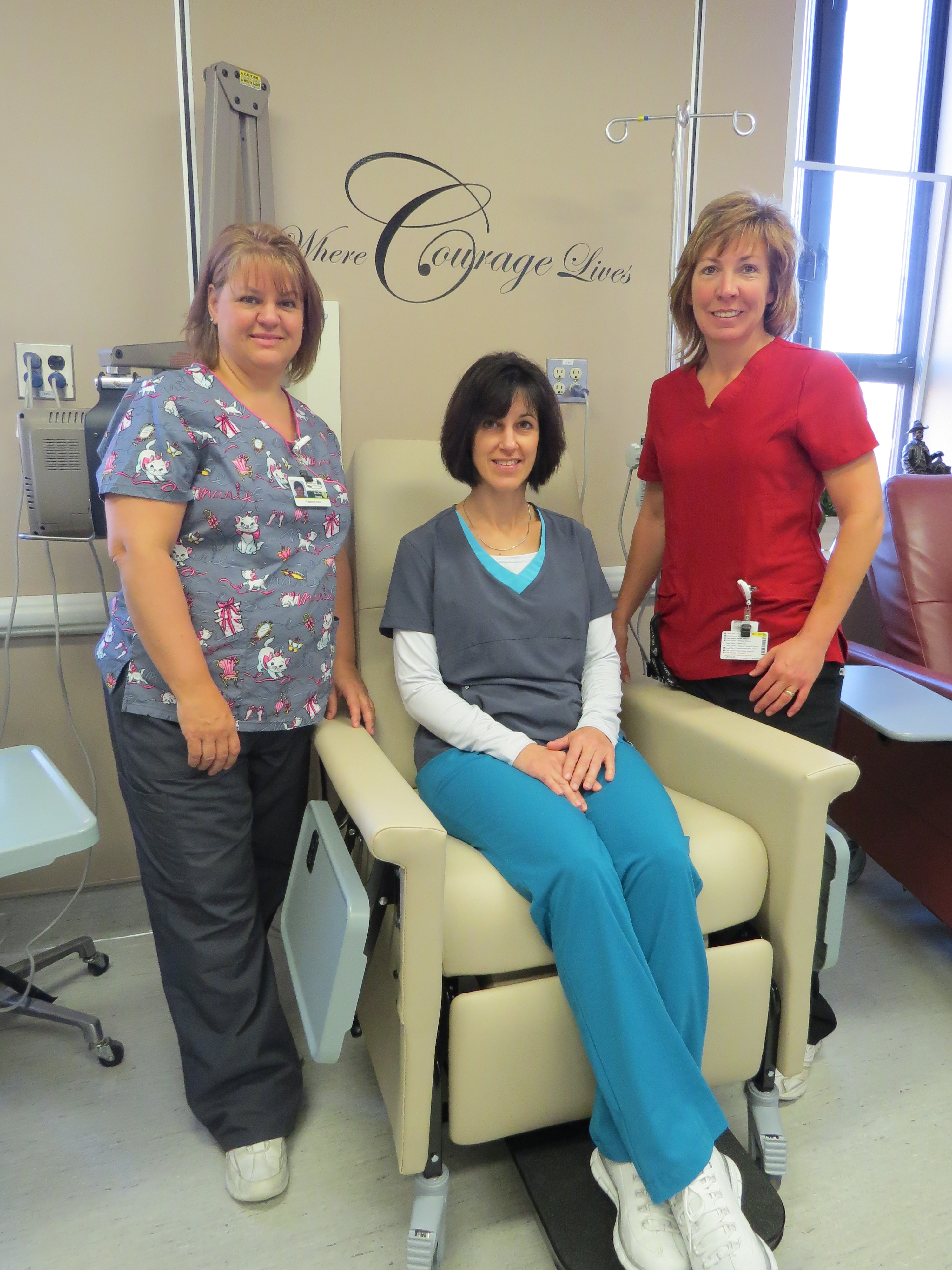 Chemo Nursing Staff with new Chair